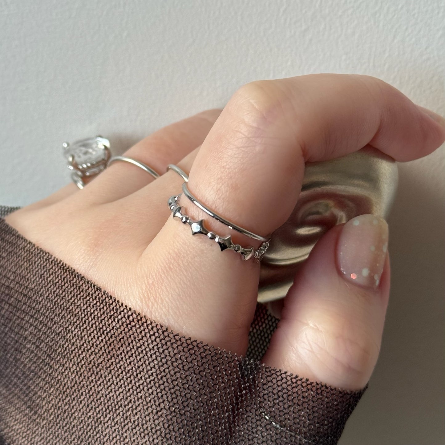 [ silver ] stella wreath ring [ free size ]