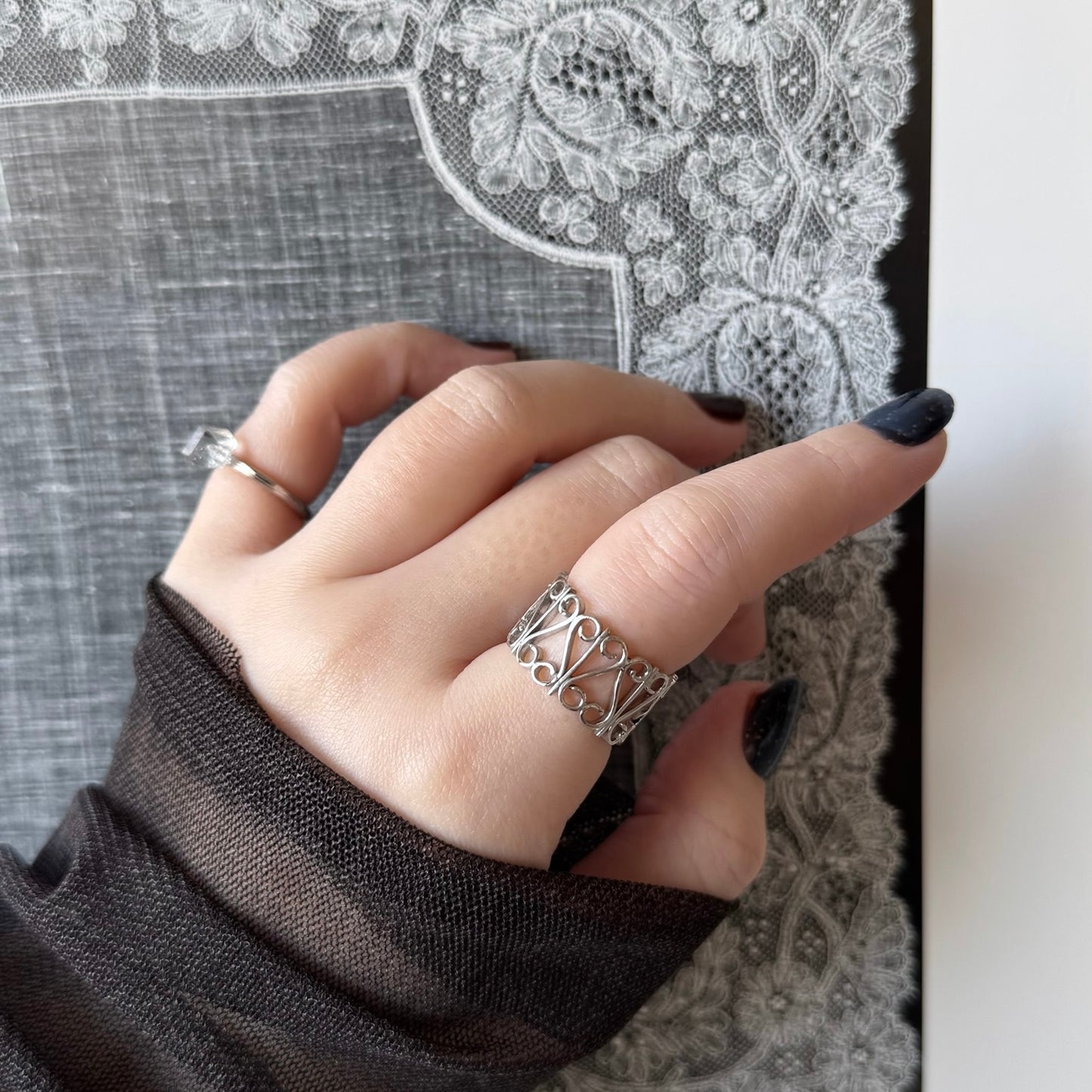 [ silver ] garden heart [ free size ]