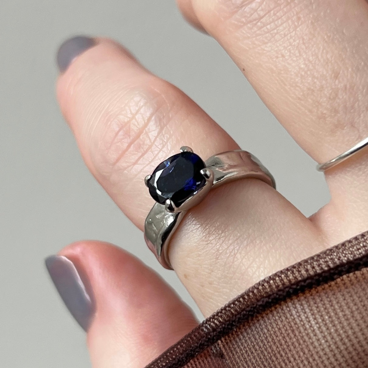 [ iolite ] um silver ring [ free size ]