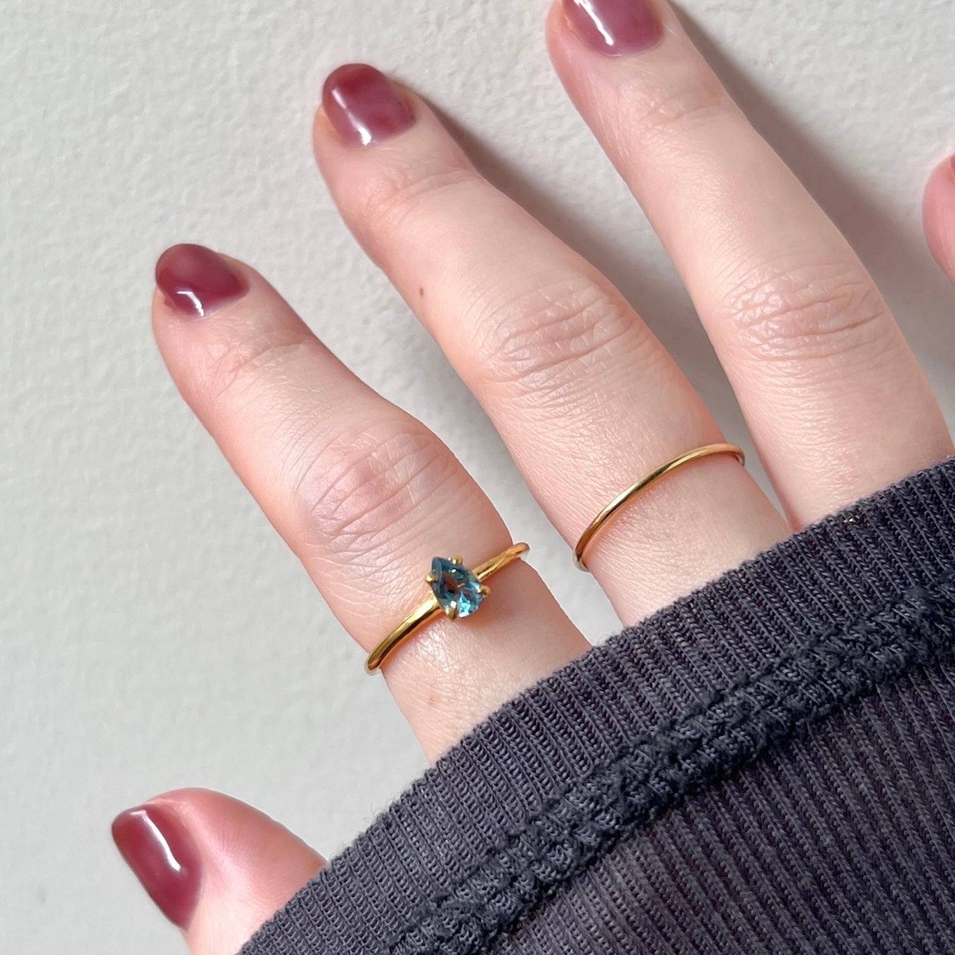 [ london blue topaz ] dorp faceted cut ring  gold [ free size ]