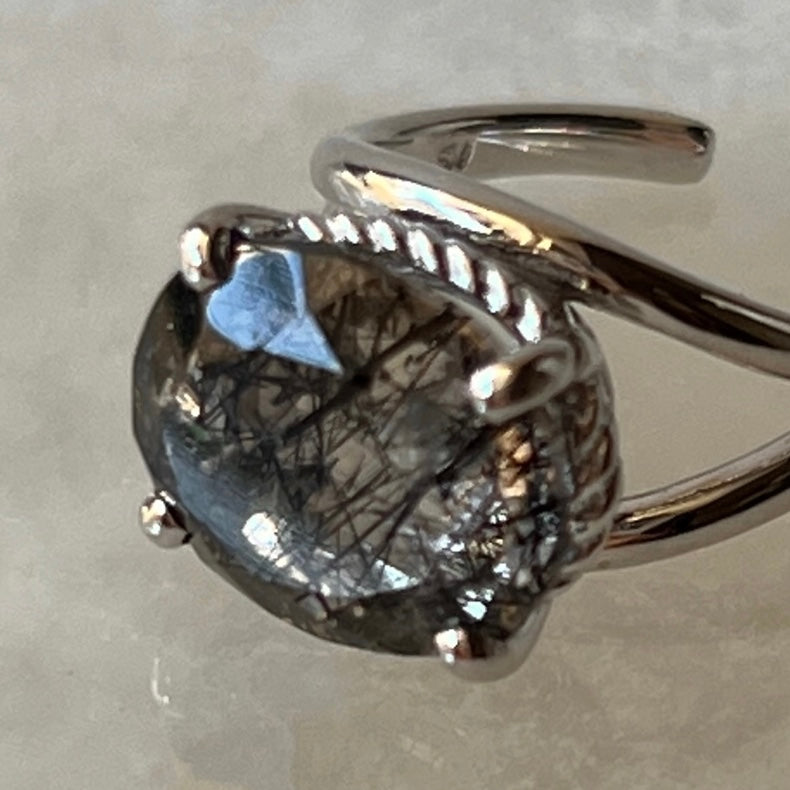 [ tourmaline quartz (dark) ] reine -pinky silver