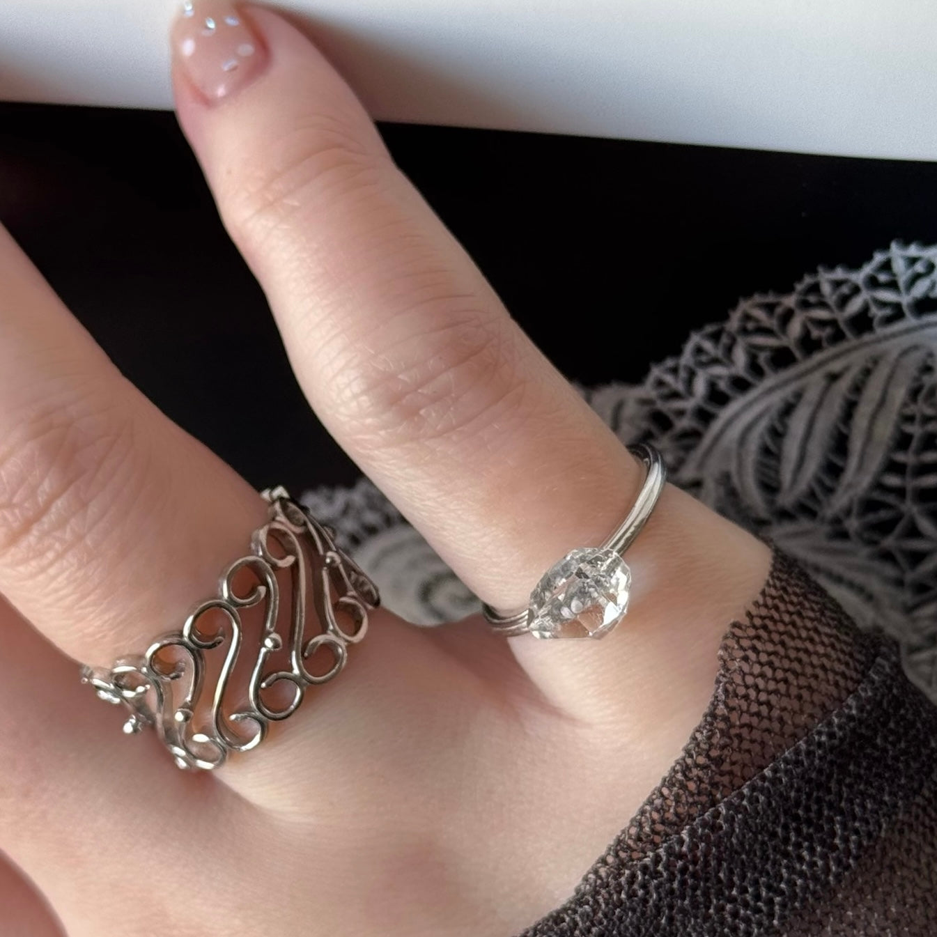 [ herkimer diamond ] churros silver