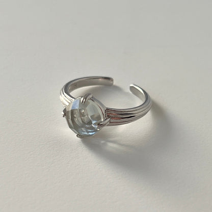 [ green amethyst (multi-faceted) ] croissant silver