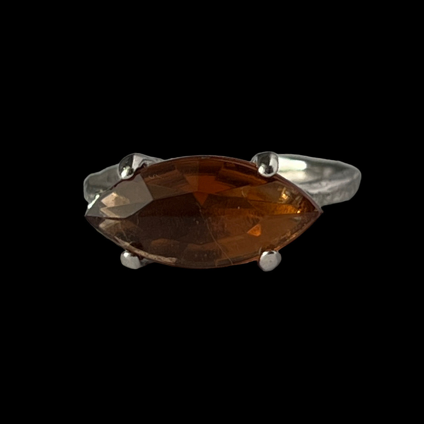 05. [ brown ] gem MARQUISE silver [ free size ]