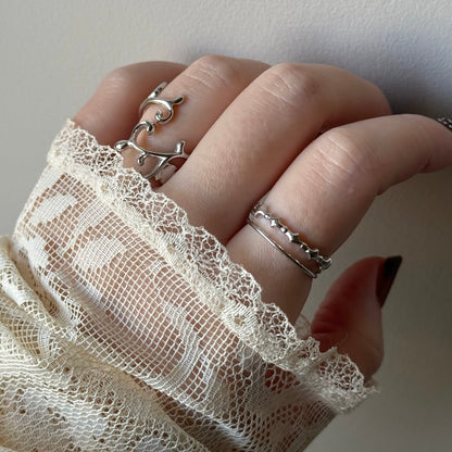[ silver ] stella wreath ring [ free size ]