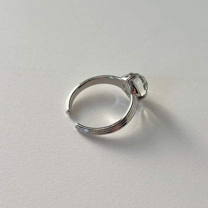 [ green amethyst (multi-faceted) ] croissant silver