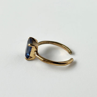 [ blue mystic topaz ] rectangle faceted cut gold [ free size ]