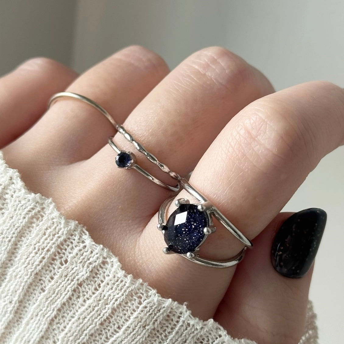 [ iolite ] double chain silver