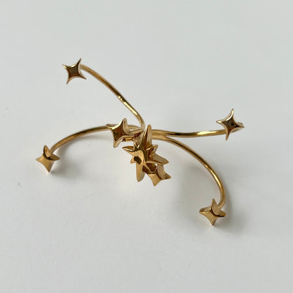 [ gold ] double ptolemaeus ring [ free size ]