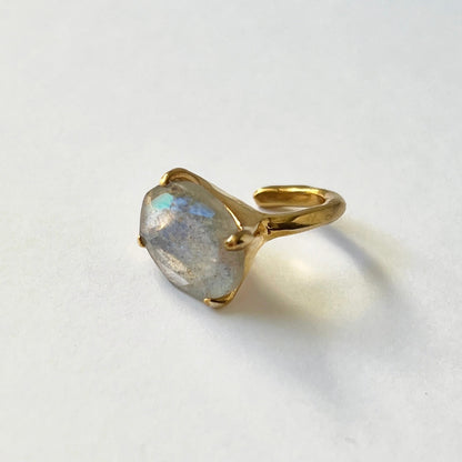 [ labradorite ] GEM ear cuff gold