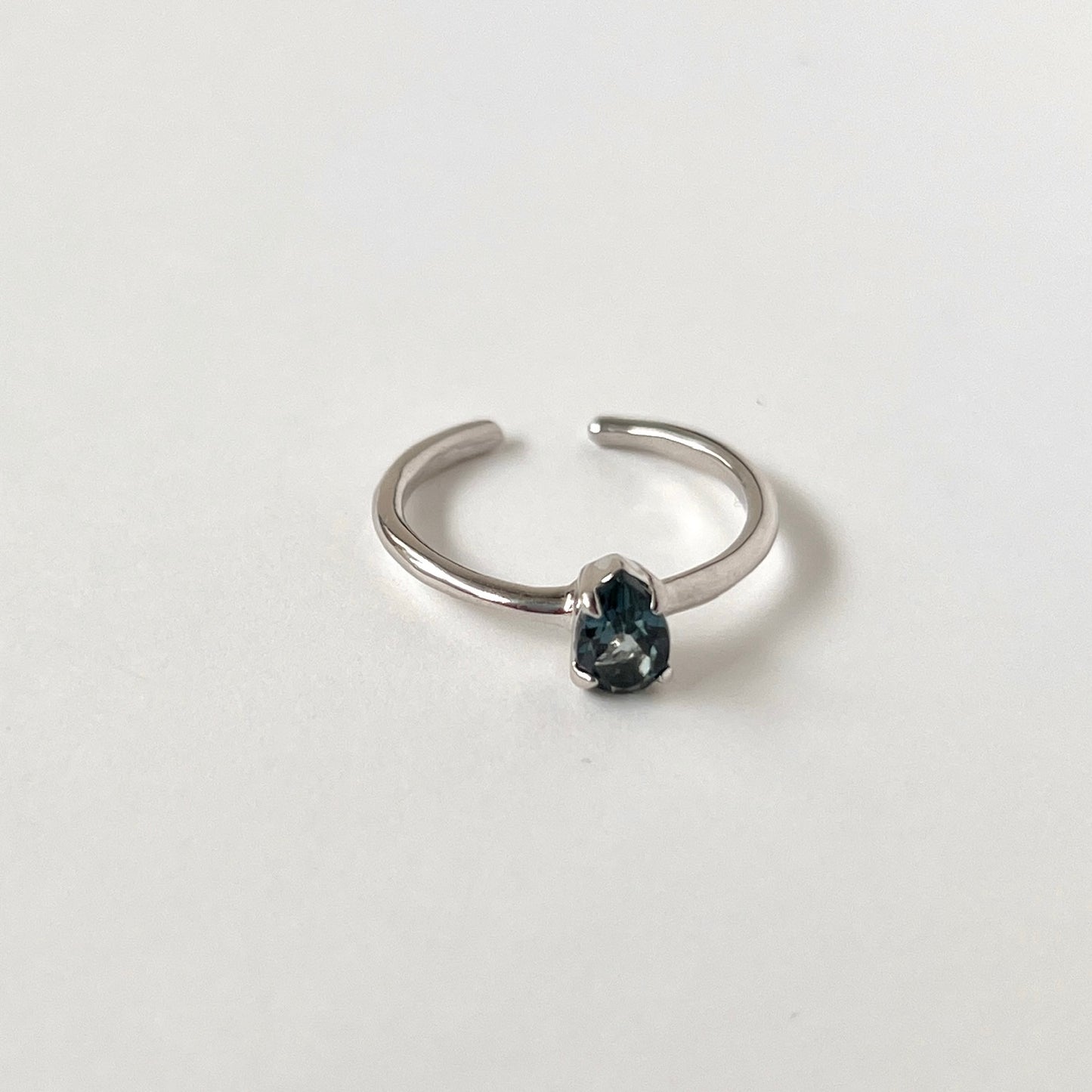 [ london blue topaz ] dorp faceted cut ring  silver [ free size ]
