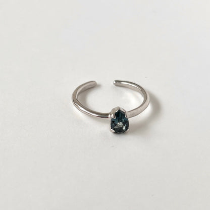 [ london blue topaz ] dorp faceted cut ring  silver [ free size ]