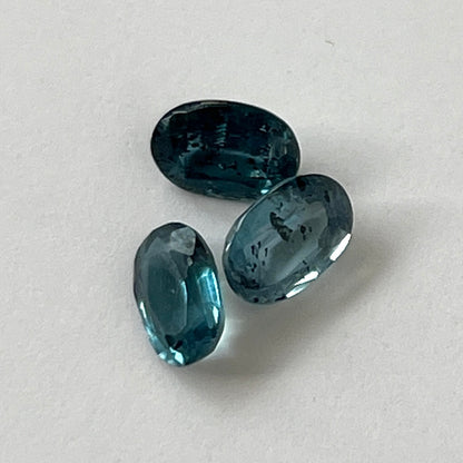 [ indigo blue kyanite ] oval faceted cut ring  gold [ free size ]