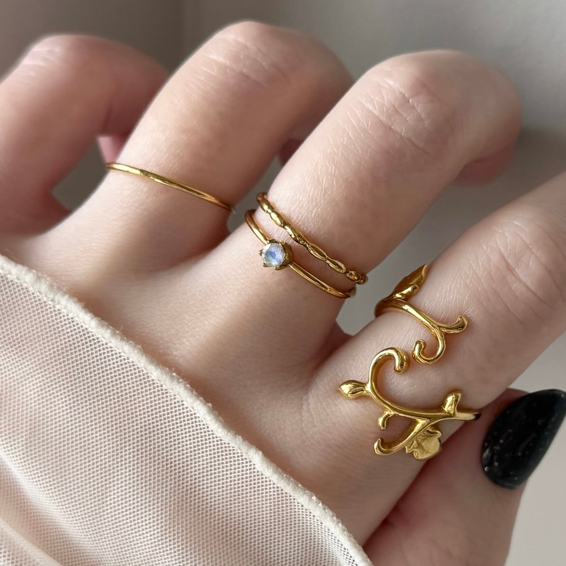 [ labradorite ] double chain gold