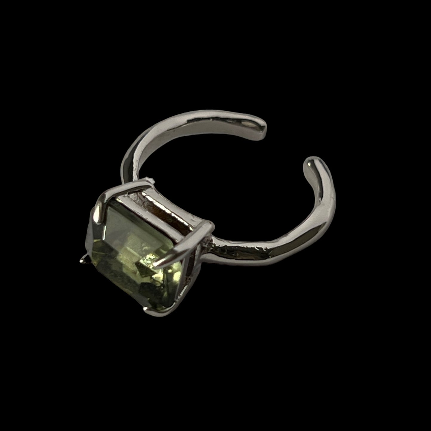 06. [ green ] gem OCTAGON silver [ free size ]