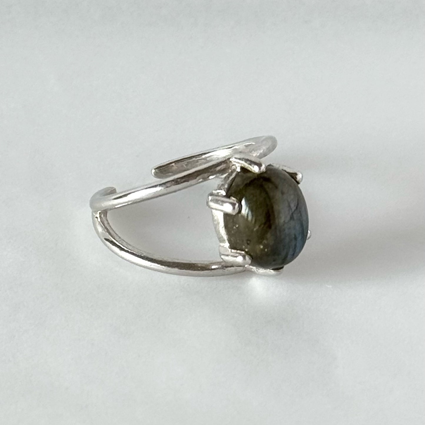 [ gray labradorite ] double silver [ free size ]