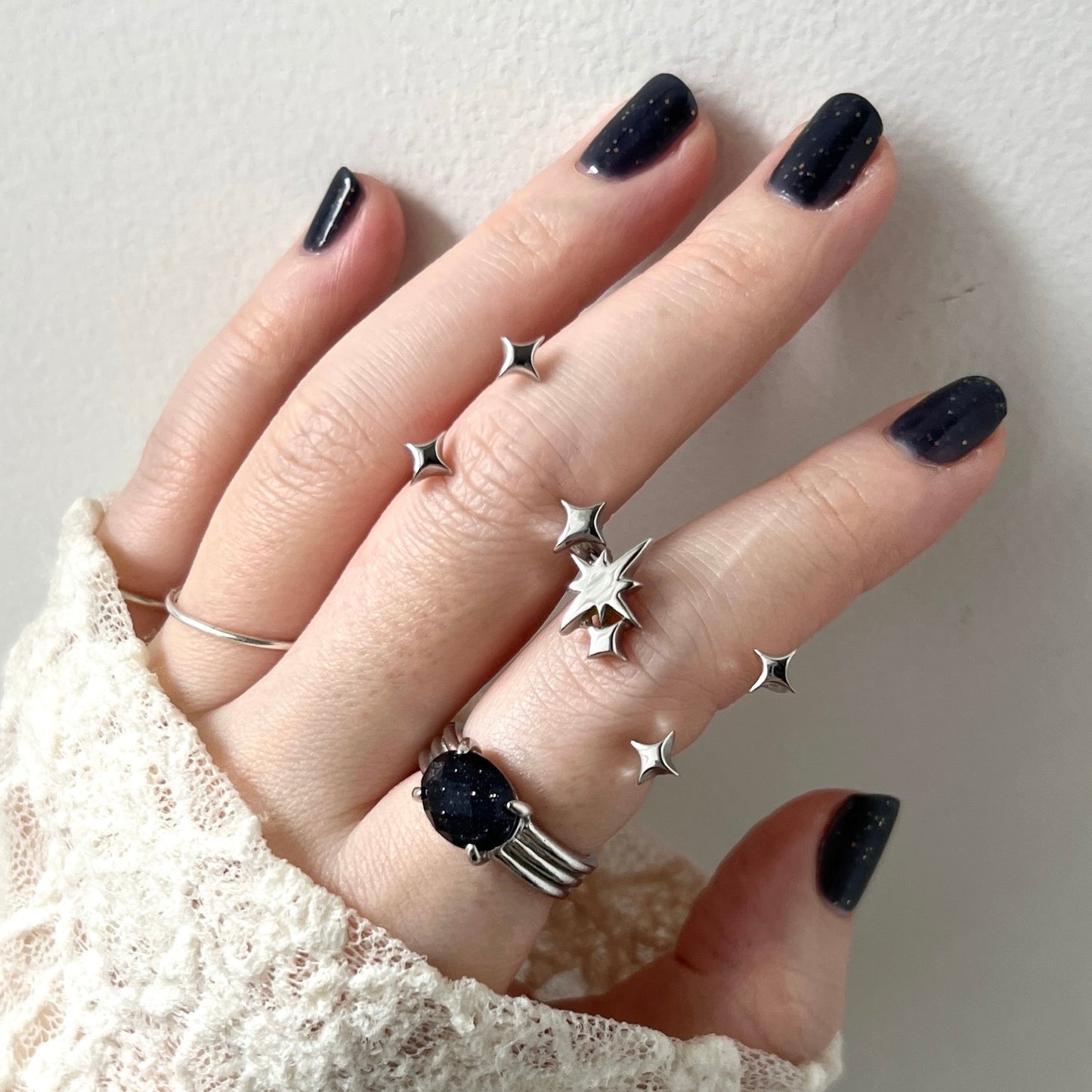 [ silver ] double ptolemaeus ring [ free size ]