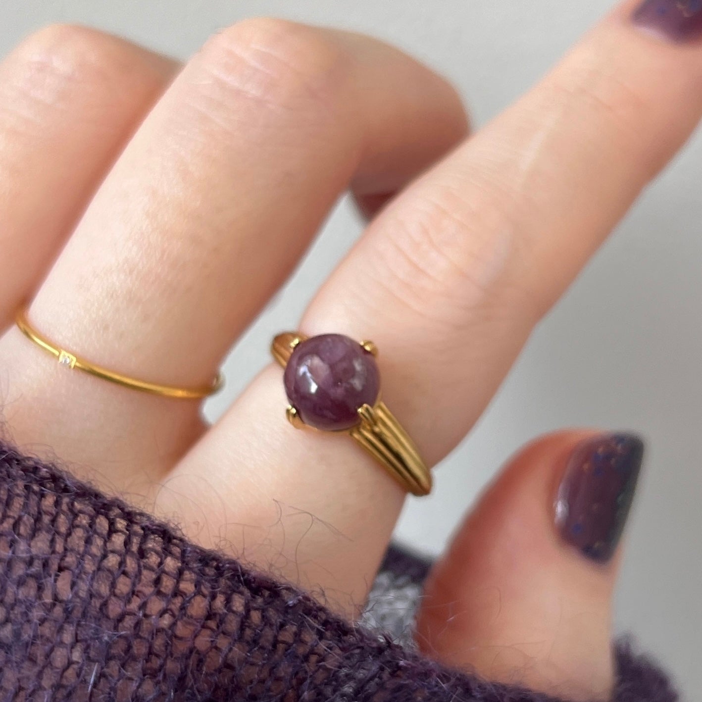 [ lepidolite ] croissant gold