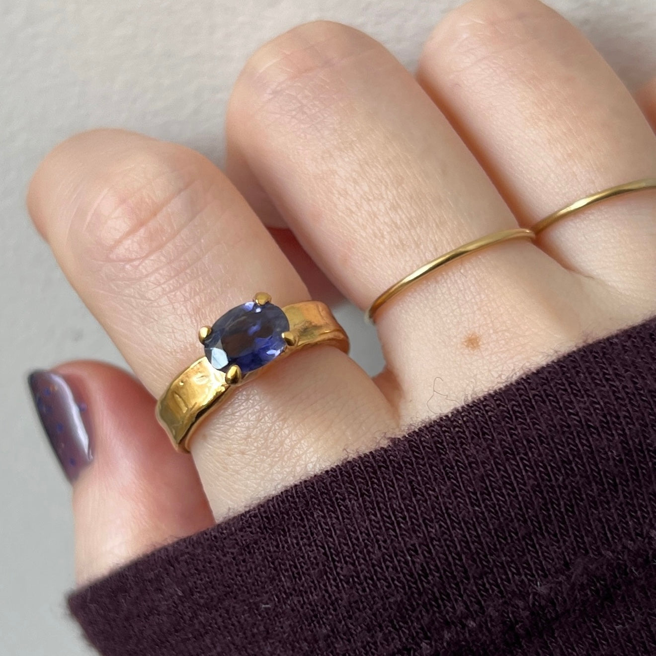 [ iolite ] um gold ring [ free size ]