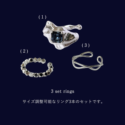 【melt ring (montana) 】3 rings set (01)