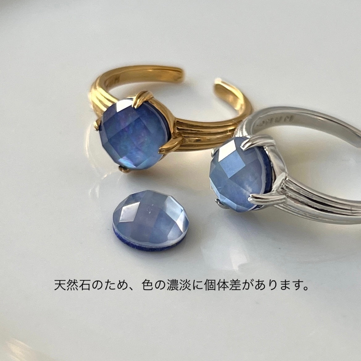 [ lapis lazuli x white shell (multi-faceted) ] croissant silver