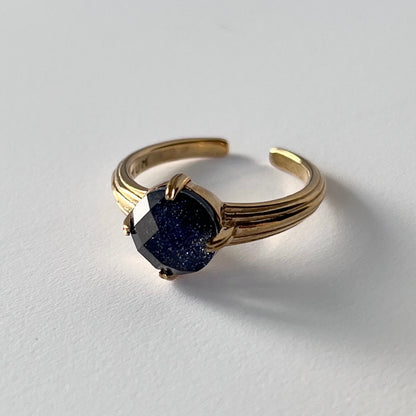 [ blue gold stone (multi-faceted) ] croissant gold