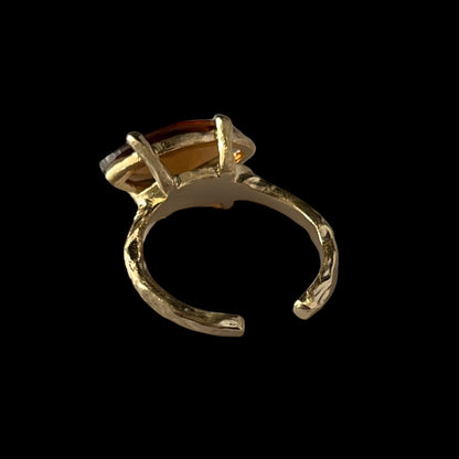 06. [ brown ] gem MARQUISE gold [ free size ]