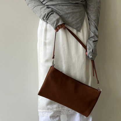【BROWN】2way suede shoulder tote bag