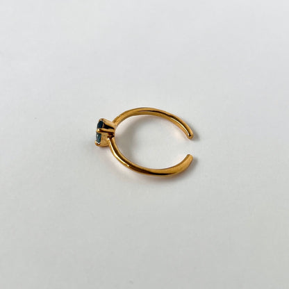 [ london blue topaz ] dorp faceted cut ring  gold [ free size ]