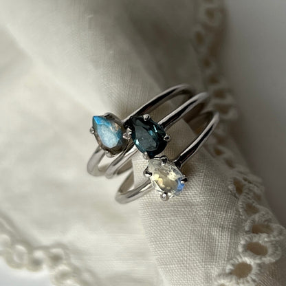 [ london blue topaz ] dorp faceted cut ring  silver [ free size ]