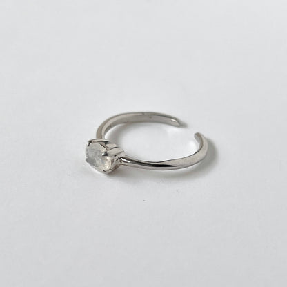[ rainbow moon stone ] oval faceted cut ring  silver