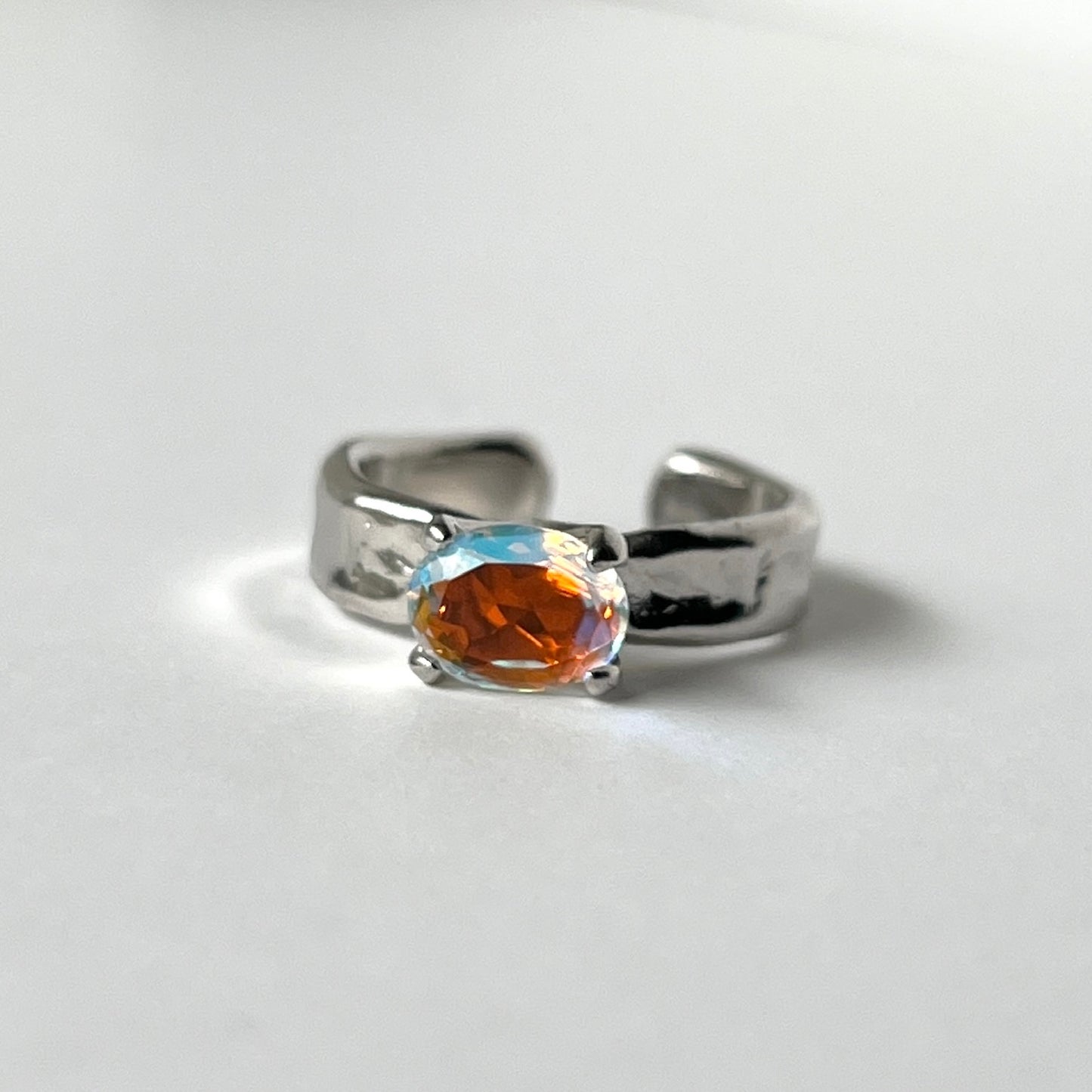 [ angel aura quartz ] um silver ring