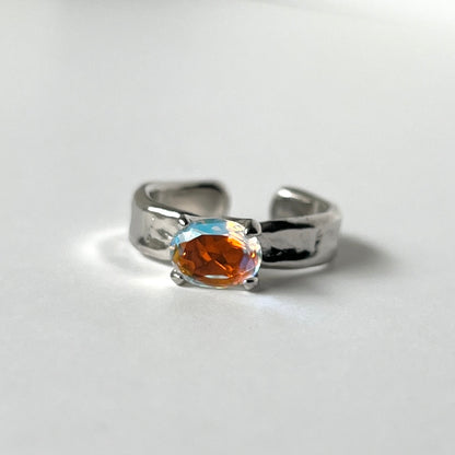 [ angel aura quartz ] um silver ring