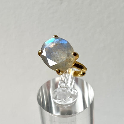 [ labradorite ] GEM ear cuff gold