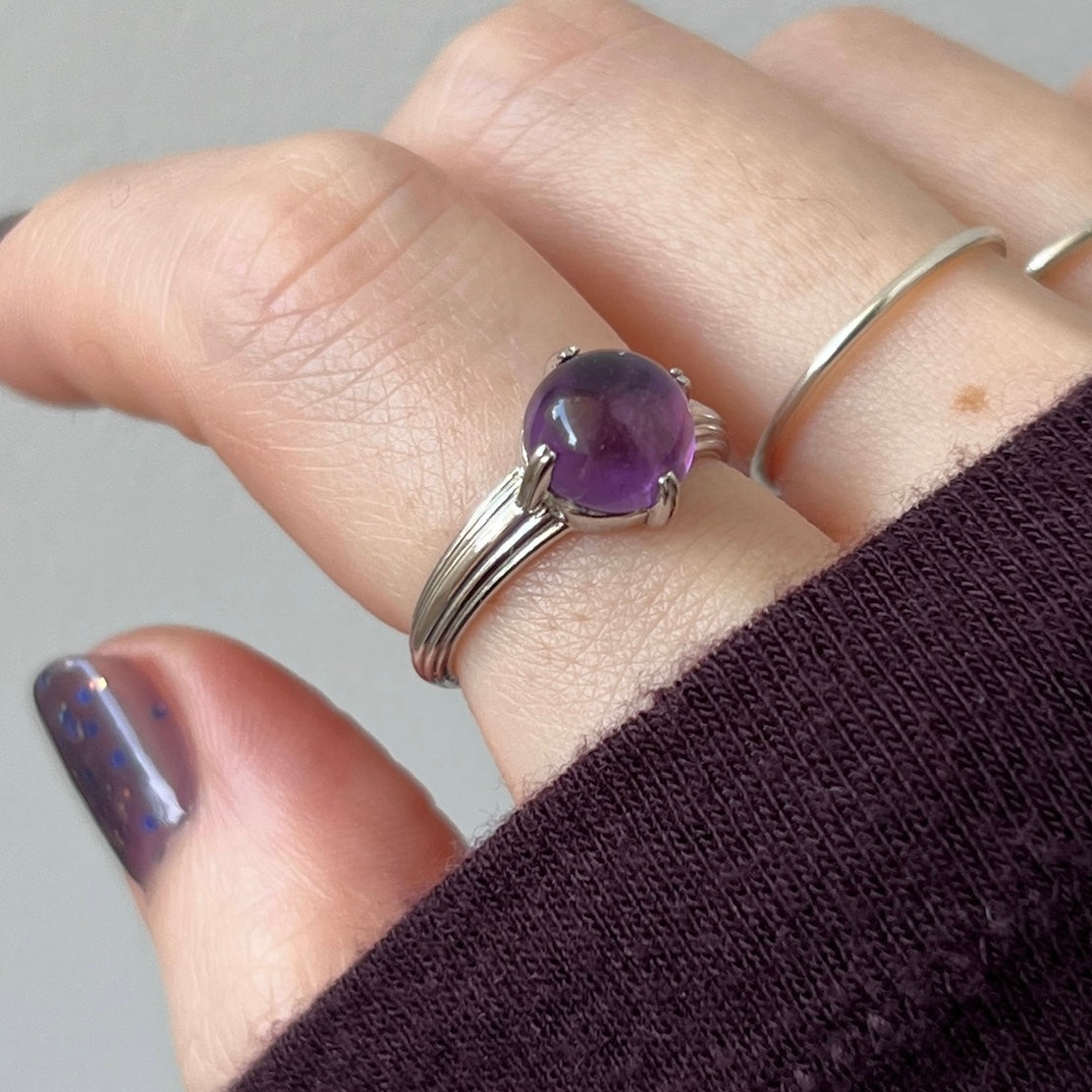 [ amethyst ] croissant silver