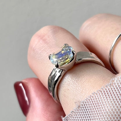[ angel aura quartz ] um silver ring