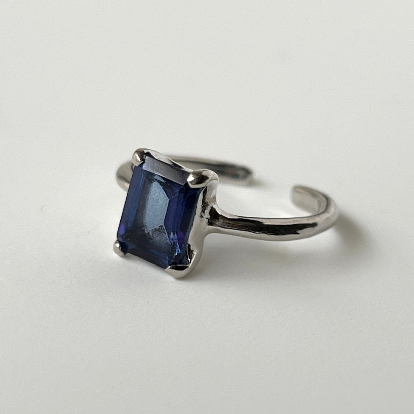 [ blue mystic topaz ] rectangle faceted cut silver