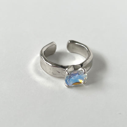 [ angel aura quartz ] um silver ring
