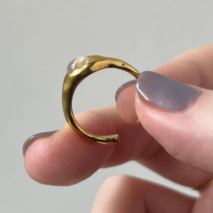 [ royal blue moon stone ] pebble gold [ free size ]