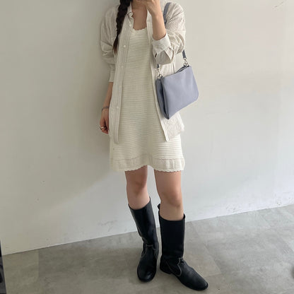 【BLUE】2way suede shoulder tote bag