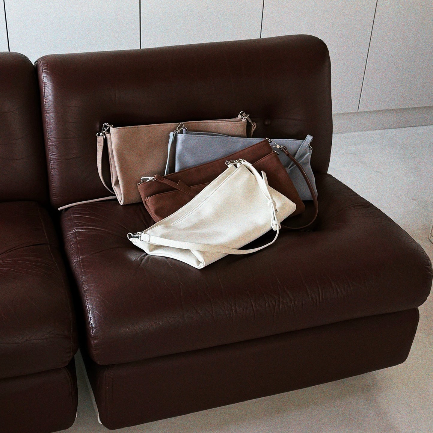 【BROWN】2way suede shoulder tote bag