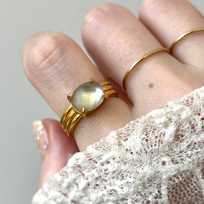 [ black shell (multi-faceted) ] trois gold
