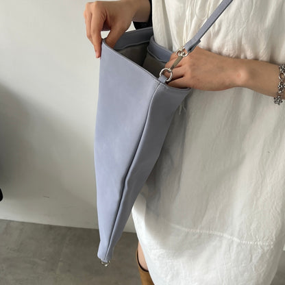 【BLUE】2way suede shoulder tote bag