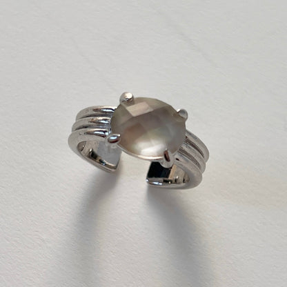 [ black shell (multi-faceted) ] trois silver