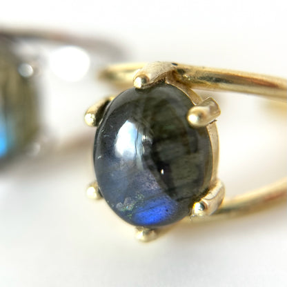 [ black labradorite ] double gold [ free size ]