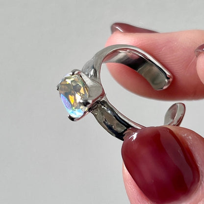 [ angel aura quartz ] um silver ring