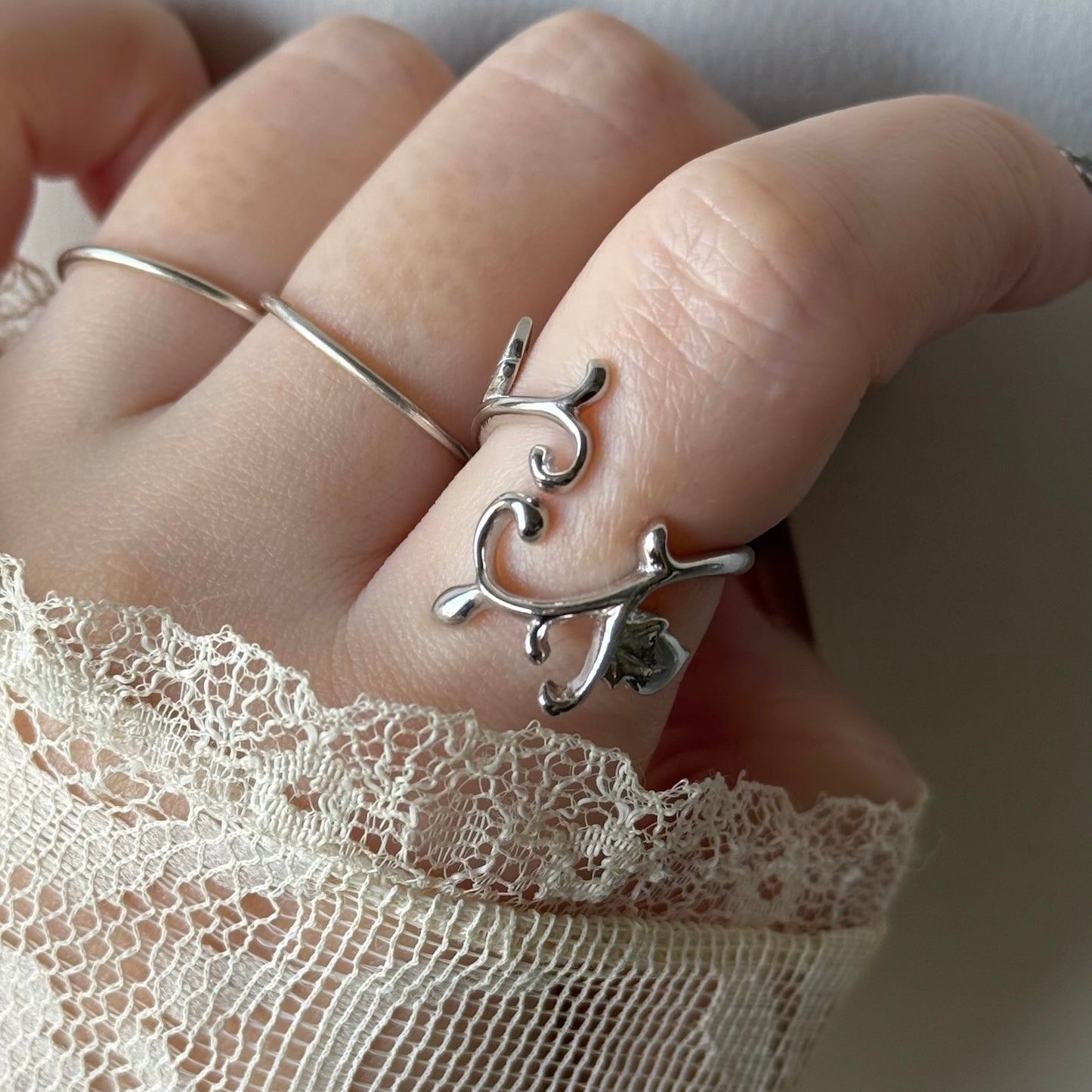 [ silver ] ivy ring [ free size ]