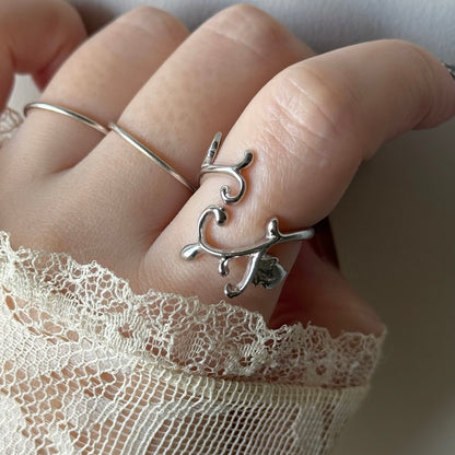[ silver ] ivy ring [ free size ]