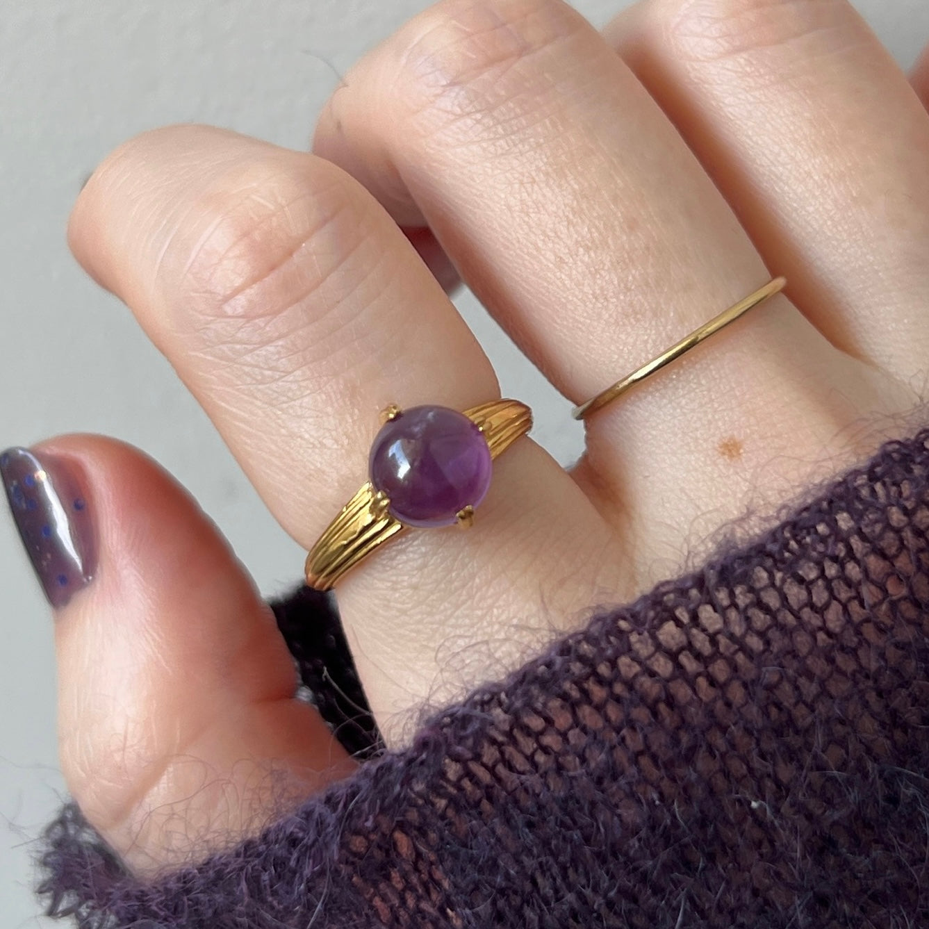 [ amethyst ] croissant gold