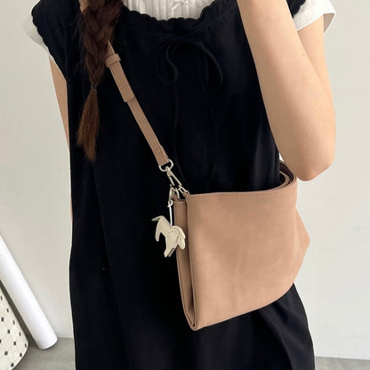 【BEIGE】2way suede shoulder tote bag